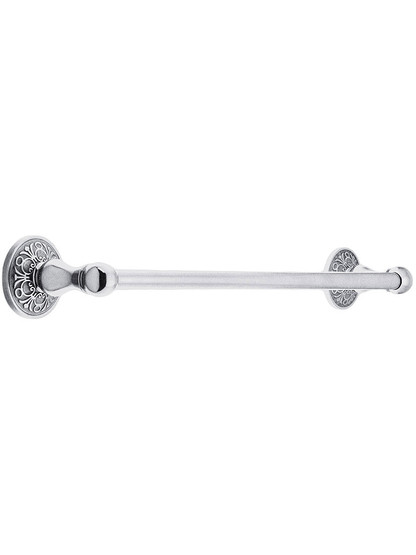 18 inch Brass Towel Bar with Lancaster Rosettes in Polished Chrome.